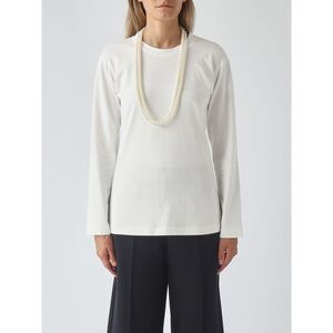 Meimeij Women Long-Sleeved Cotton T-Shirt Meimeij With Pearl Embellishments